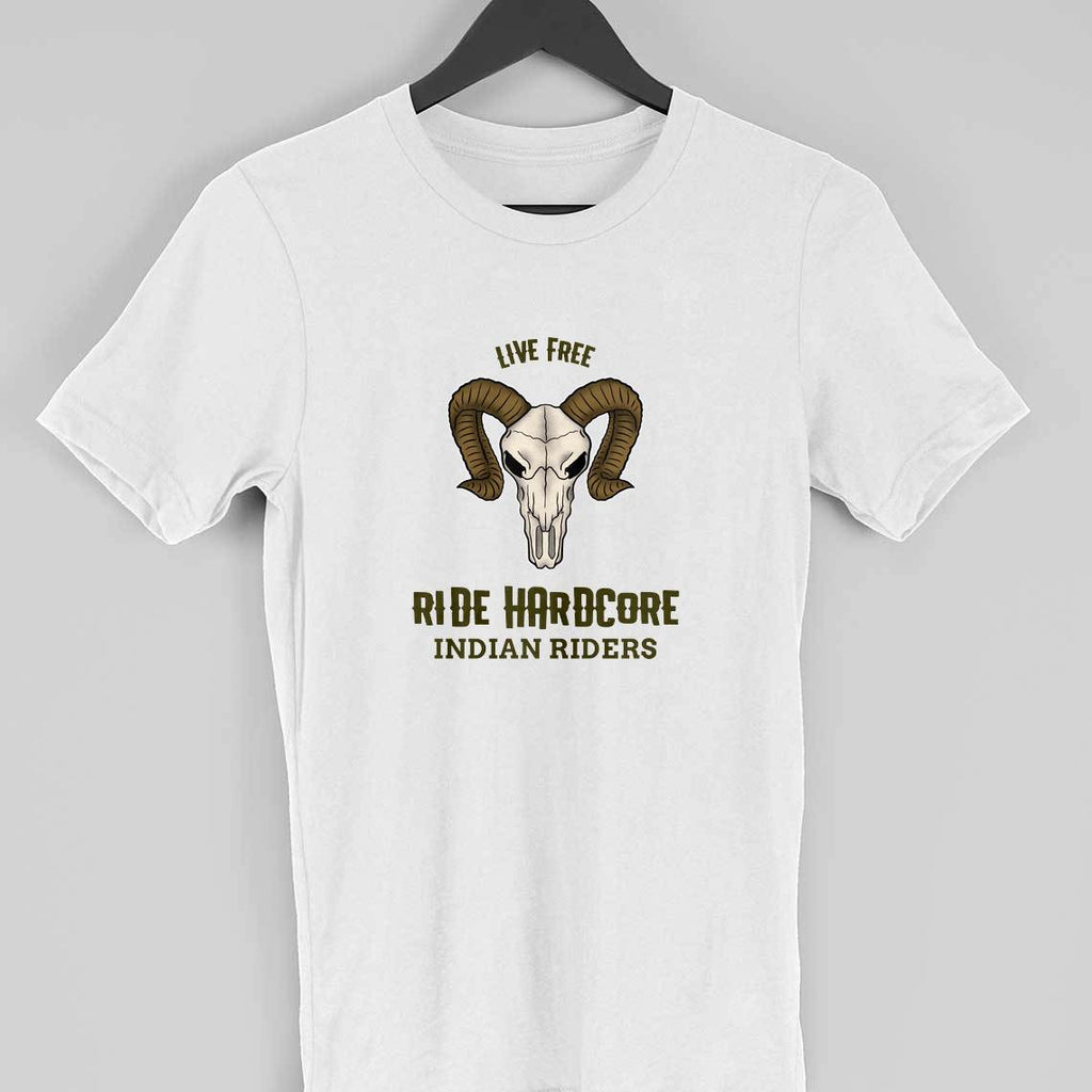 Live Free Ride Hardcore Indian Riders Half Sleeve T-Shirt
