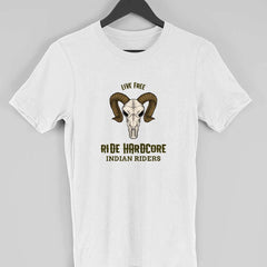 Live Free Ride Hardcore Indian Riders Half Sleeve T-Shirt
