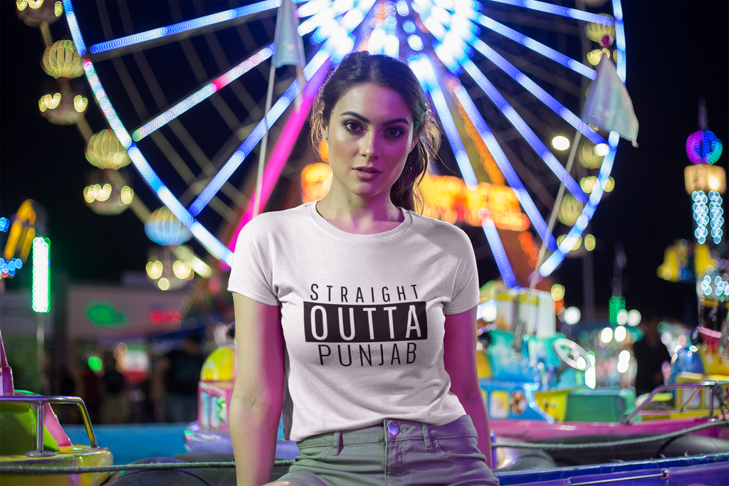 Straight Outta Punjab (WOMEN) Half Sleeve T-Shirt