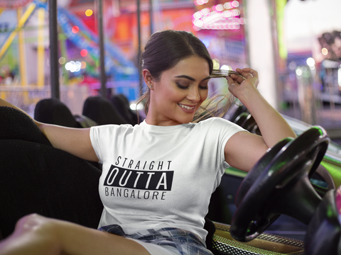 Straight Outta Banglore (WOMEN) Half Sleeve T-Shirt