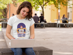 Girl Can Code Too Half Sleeve T-Shirt