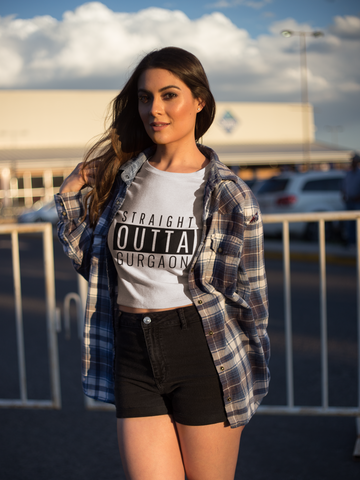 Straight Outta Gurgaon (WOMEN) Half Sleeve T-Shirt