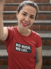 No Music No Life (Female) Half Sleeve T-Shirt