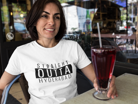 Straight Outta Hyderabad (WOMEN) Half Sleeve T-Shirt